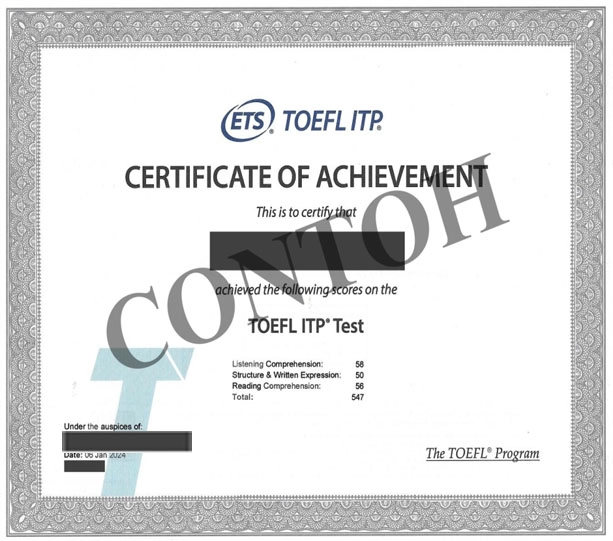 Tes TOEFL ITP Online 2024 - Sertifikat Resmi