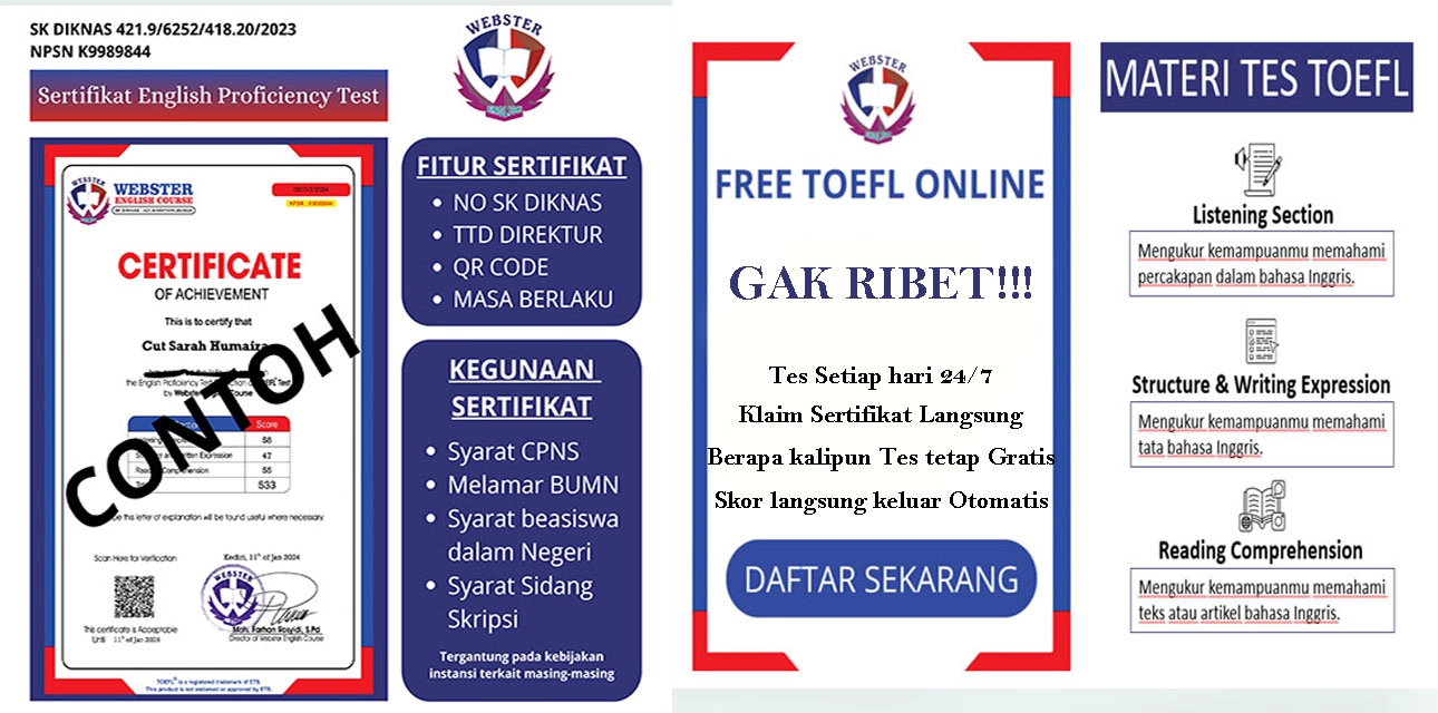 Event details about Tes TOEFL Gratis 2024